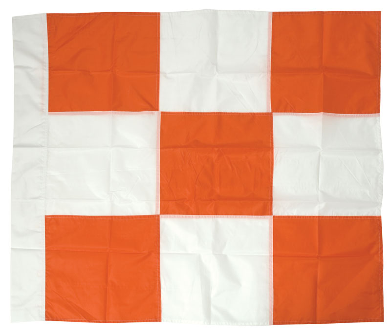 Aviation Safety Flags-3’ X 3’ Nylon Airport Flags, Orange & White Checkered