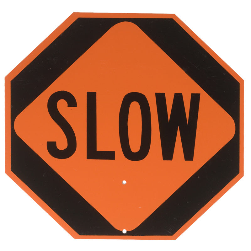 Paddle Signs, Stop Sign, Slow Sign - 18" Hardboard, Plastic, Aluminum