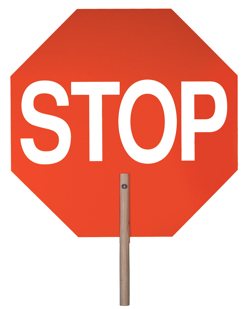 Paddle Signs, Stop Sign, Slow Sign - 18" Hardboard, Plastic, Aluminum
