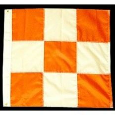 Aviation Safety Flags-3’ X 3’ Nylon Airport Flags, Orange & White Checkered 