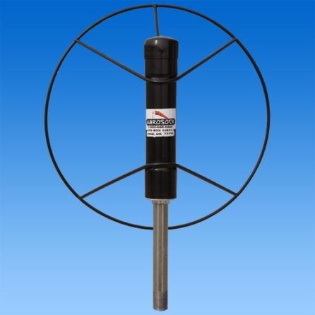 Black Metal Wheel Windsock Frame Attached To Pole	